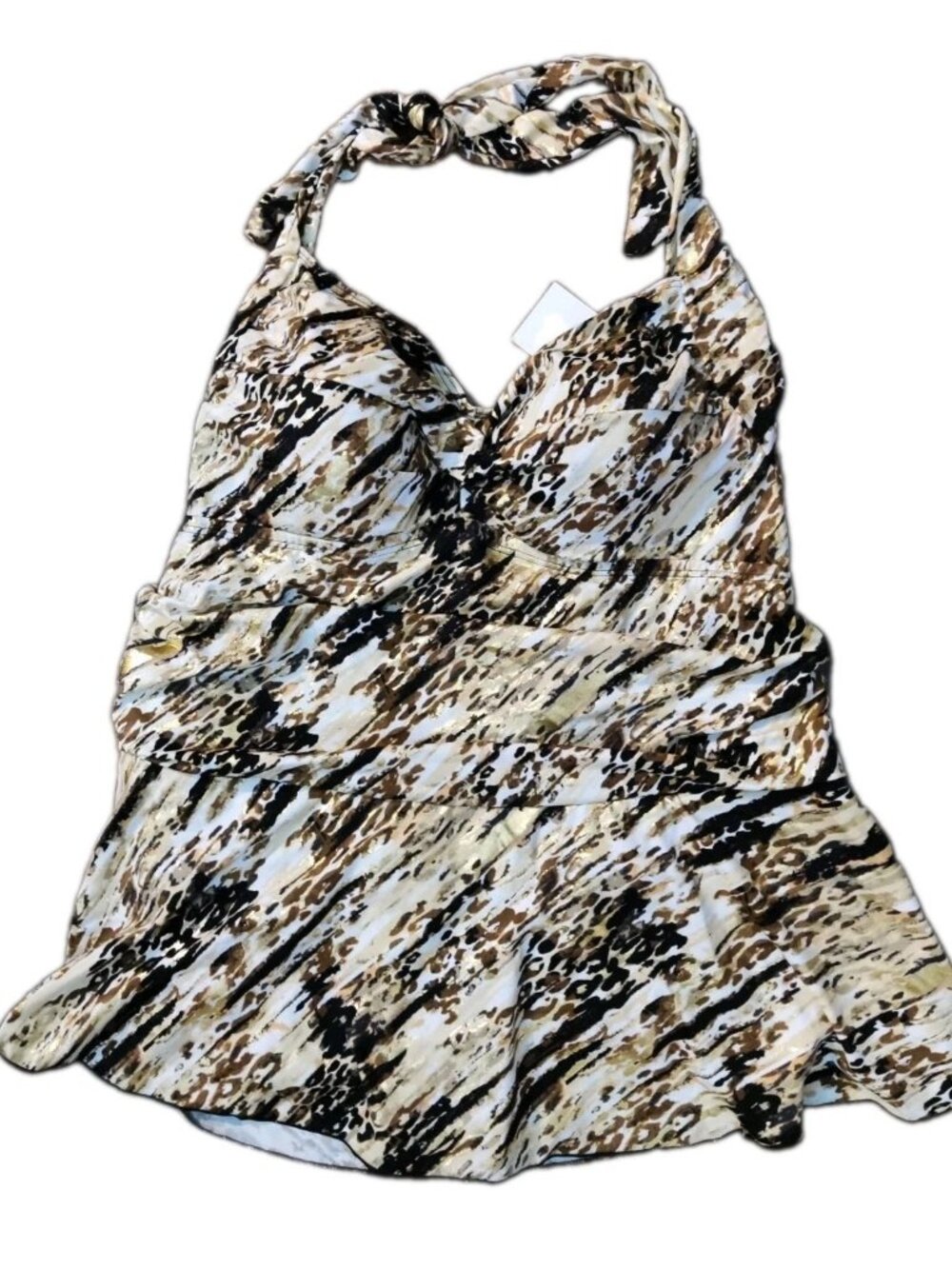 Swimsuits for All Women's Gold Animal Print One Piece Swimsuit Size 24